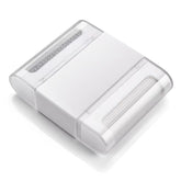 Muffy portable manual fabric shaver in white for pet hair removal, featuring a single head and compact design.