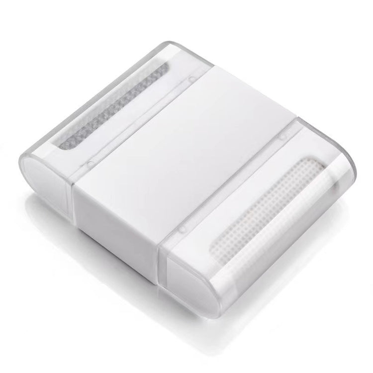 Muffy portable manual fabric shaver in white for pet hair removal, featuring a single head and compact design.