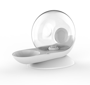 Gray Muffy Snail Cat Water Dispenser, automatic pet water bowl with a playful snail design for keeping cats hydrated.