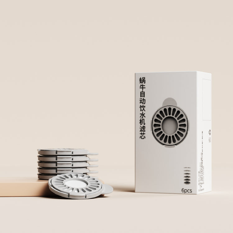 Gray Muffy Snail Cat Water Dispenser, automatic pet water bowl with a whimsical snail design for easy hydration.
