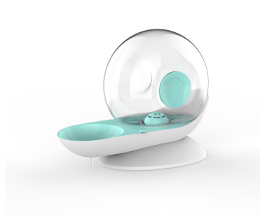 Gray Muffy Snail Cat Water Dispenser, automatic pet water bowl with a snail-shaped design for easy hydration.
