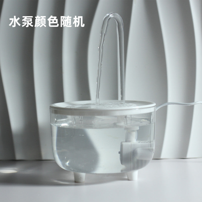 Muffy automatic cat water fountain with USB interface, green cover, white crystal spout, designed for pets&