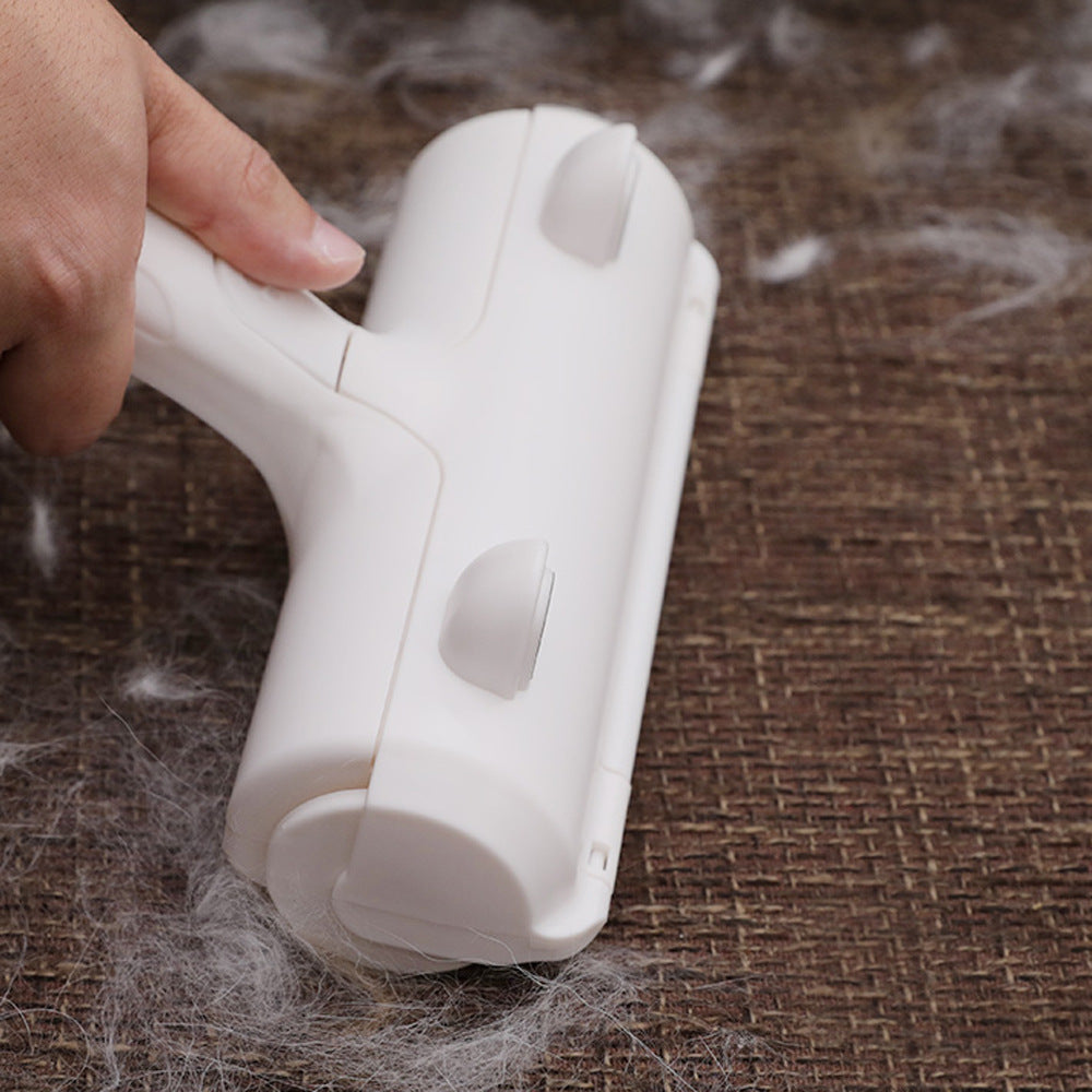 Muffy pet hair removal brush in white for carpets and furniture, effective for cleaning pet fur from soft surfaces.