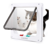 White Muffy lockable pet door with a secure locking mechanism for easy access and privacy for small animals.