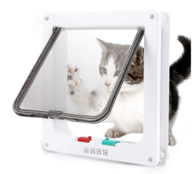 White Muffy lockable pet door with a secure locking mechanism for easy access and privacy for small animals.