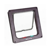 White Muffy lockable pet door with secure latch and cutout for easy pet access, suitable for doors and walls.