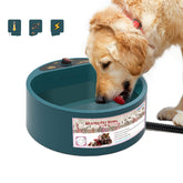 White Muffy automatic temperature-insulated smart pet heating bowl with digital control for warm pet food and water.