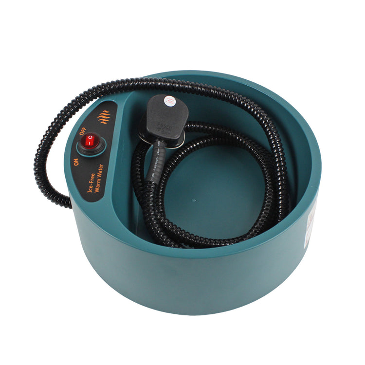 White Muffy automatic temperature-insulated smart pet heating bowl with digital controls and waterproof design for pets.