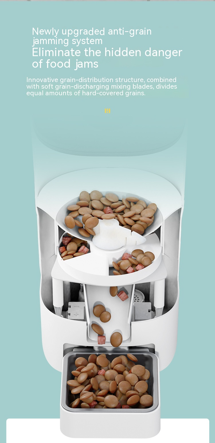 White Muffy 6L automatic pet feeder with digital timer and portion control for feeding cats and dogs.