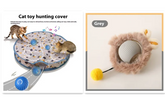 Green Muffy PurrPlay self-rolling cat toy ball with rope, designed to entertain cats with moving and spinning features.