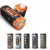 Muffy 2023 Ultrasonic Dog Repeller with flashlight feature, black handheld device for animal deterrence and outdoor safety.