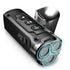 Muffy 2023 Ultrasonic Dog Repeller with flashlight in black, handheld device for humane dog deterrence and safety.